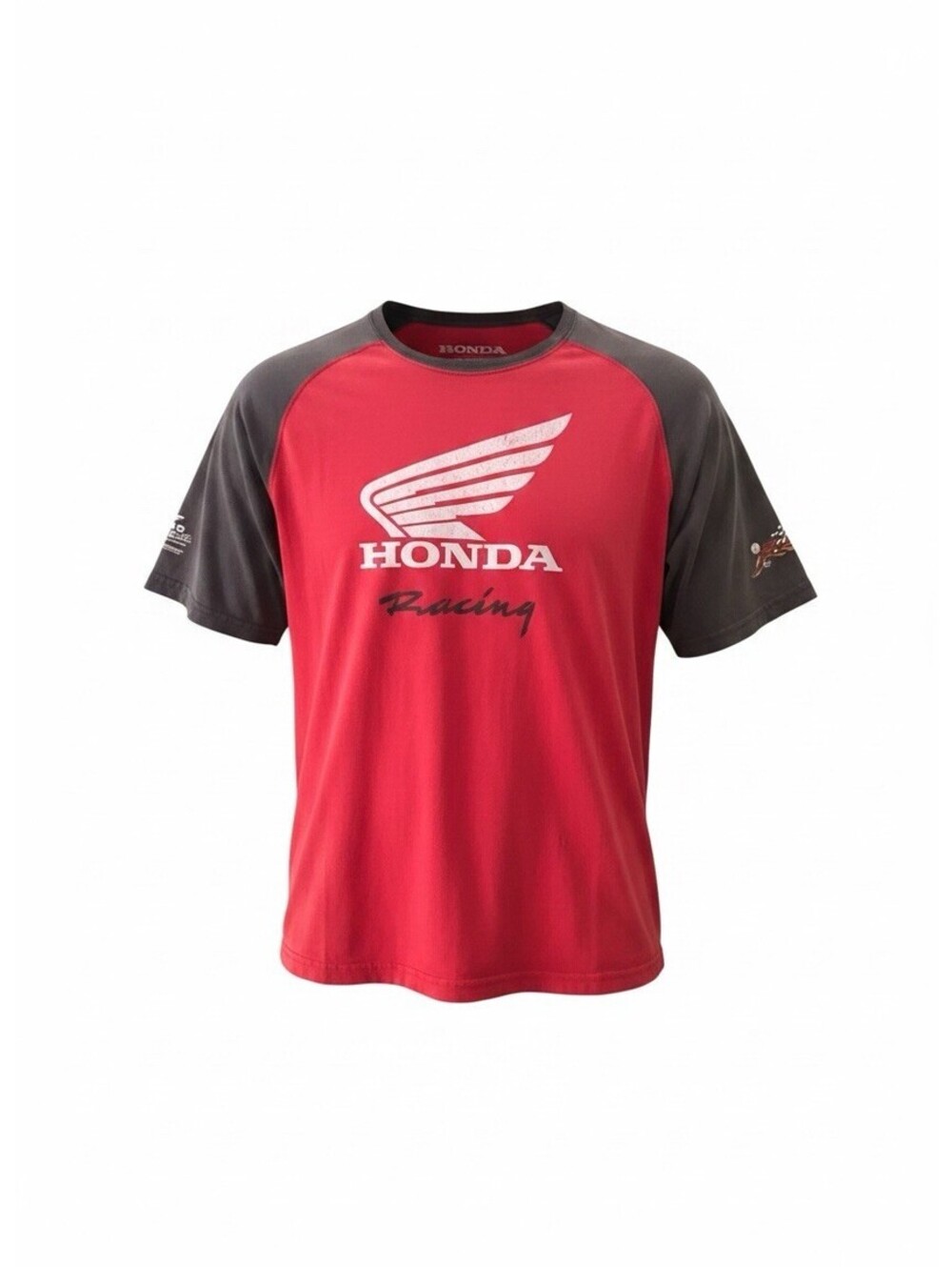 Vintage Fox Honda Raglan Racing Graphic T-Shirt Red Black Size XL Moto Grail